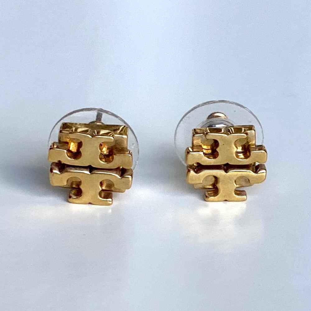Tory Burch Logo small logo stud earrings in gold